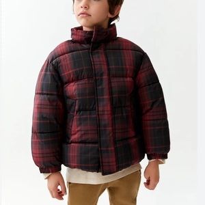 Zara Kids Red and Black Puffer Jacket